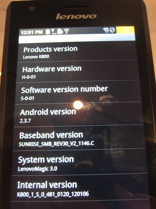 lenovo k800 os