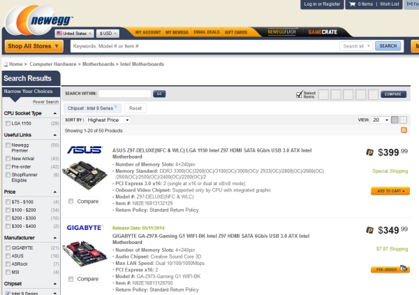 newegg-IntelZ97H97listing 1