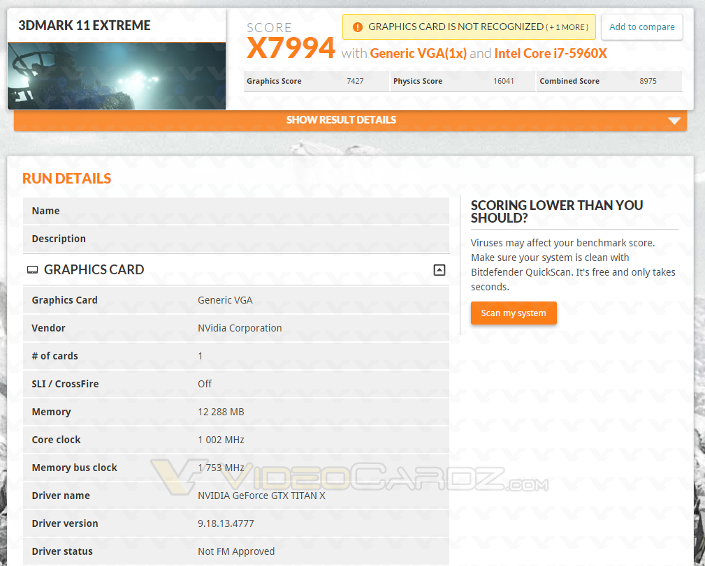 GeForce GTX TITAN FireStrike Extreme