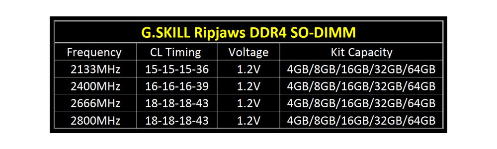 gskill ripjawsDDR4sodimm 2