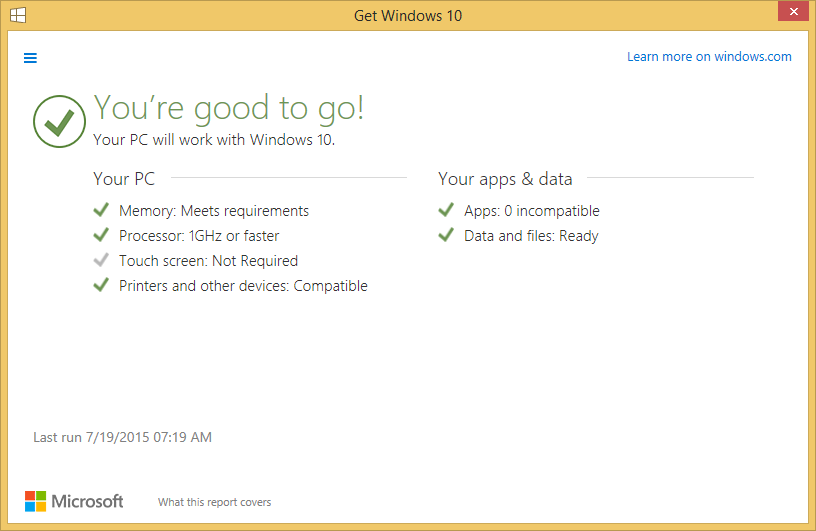 win 10 upgrade 4 after win is available ready to go