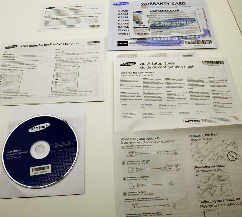 samsung UE24E590D box papers