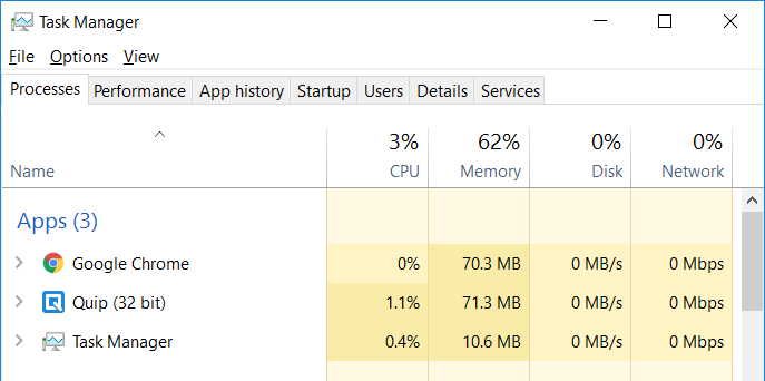 quip windows usage