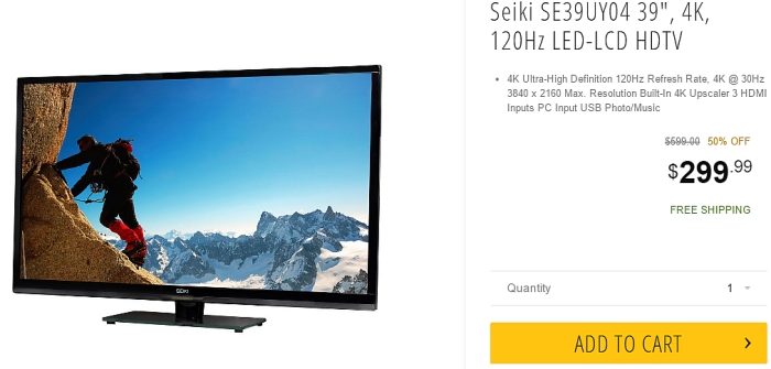 newegg seiki 4k uhdtv