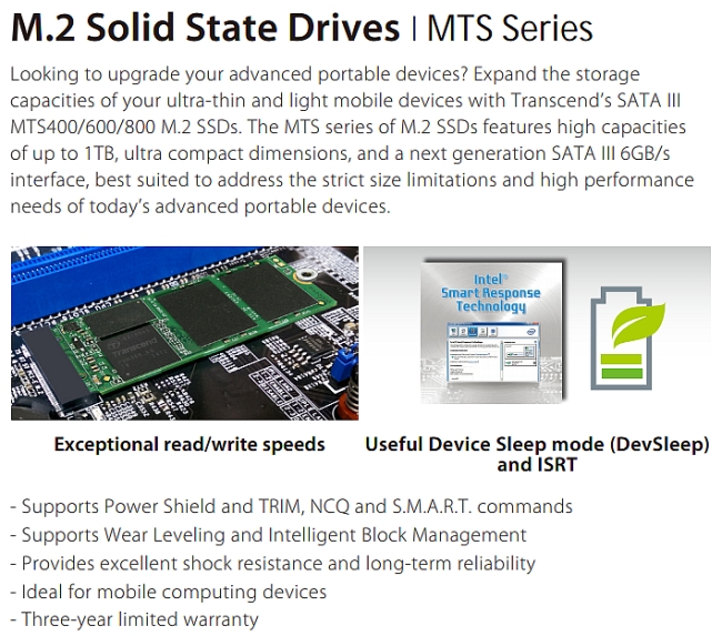 transcend mts series