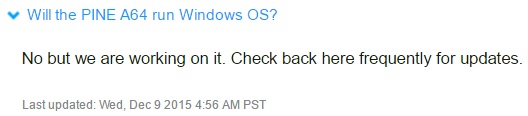 pine a64 windows support