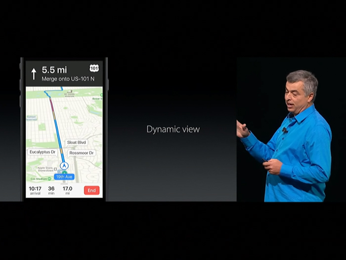 apple ios 10 dynamic maps view