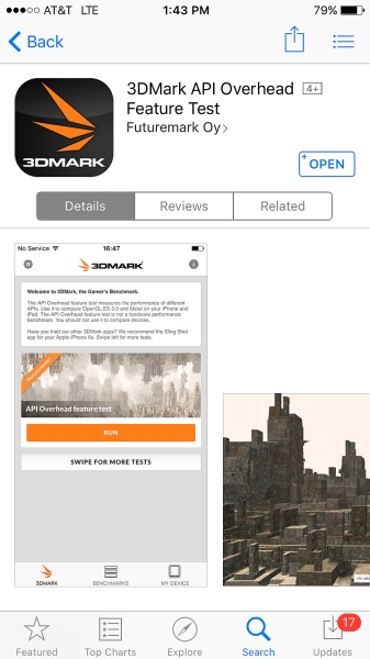 3dmark api overhead test apple app store