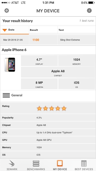 3dmark slingshot extreme iphone 6 results