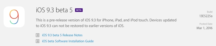 ios 9.3 beta 5