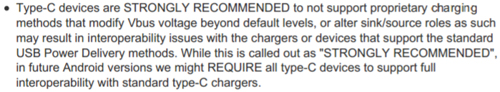 android compatibility definition usb type c charging recommendations