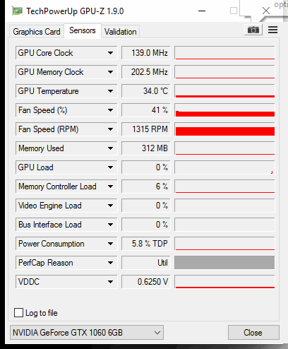 gtx 1060 gpuz load idle