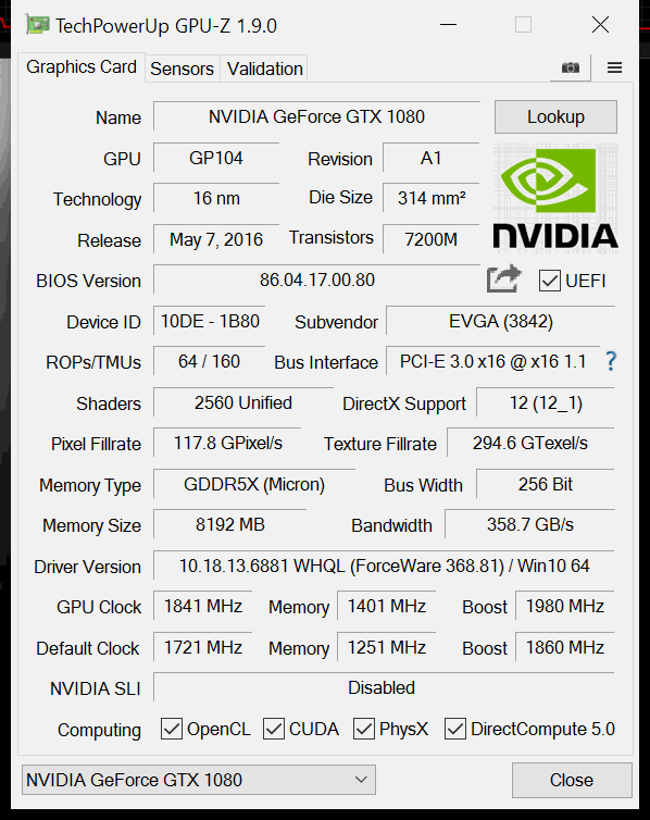 1080 FTW gpuz OC