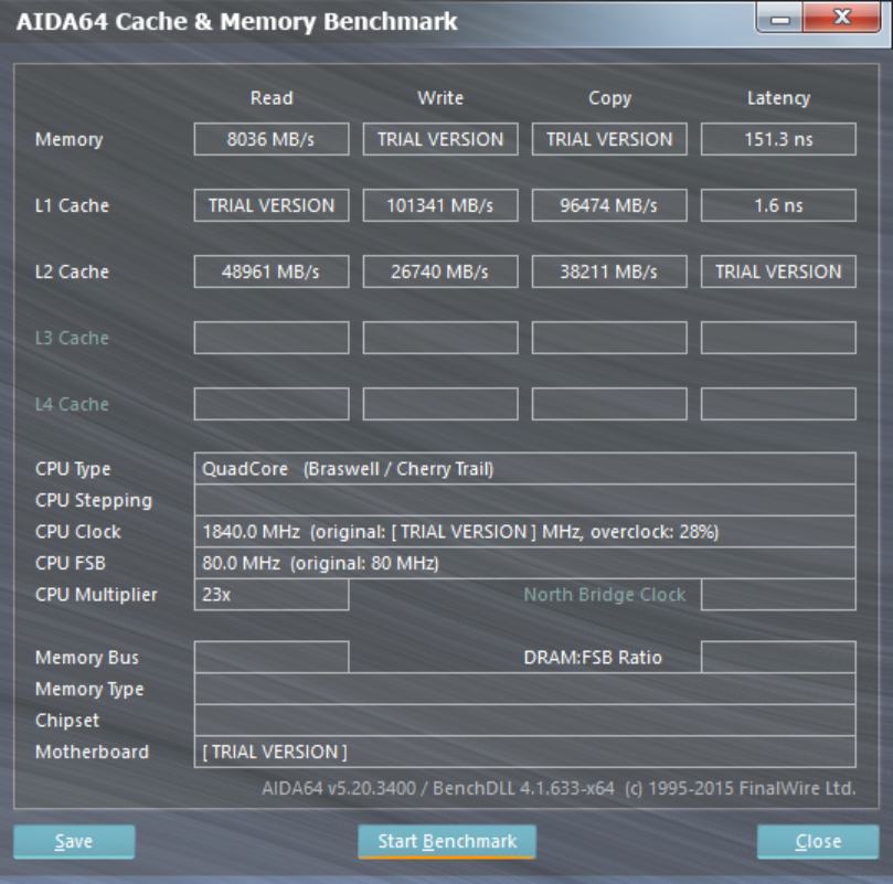 aida memory benchmark