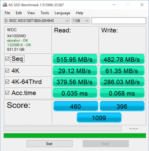 wd blue 1tb as ssd benchmark