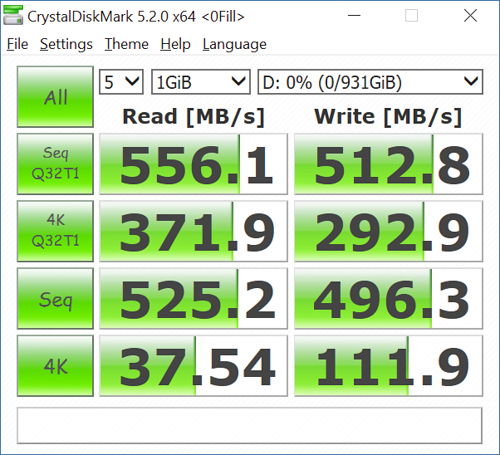 wd blue 1tb crystaldiskmark 0fill