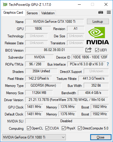 geforce gtx 1080 ti gpu z 1.17.0