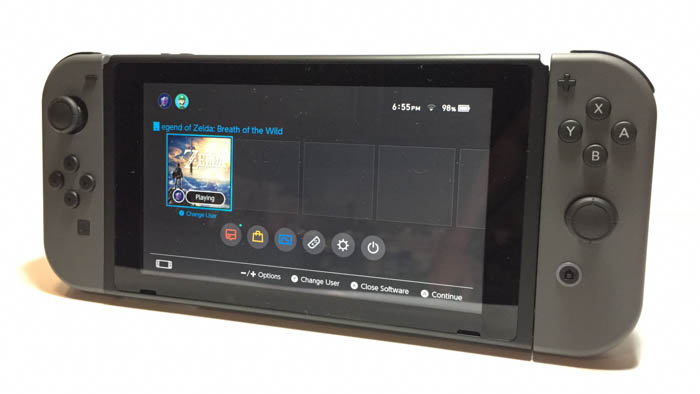 nintendo switch portable home menu