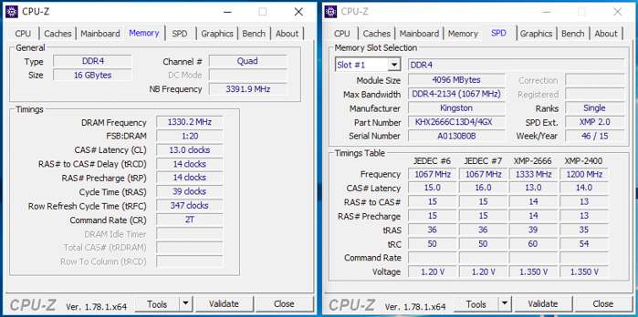 kingston hyperx predator ddr4 2666mhz cpu z