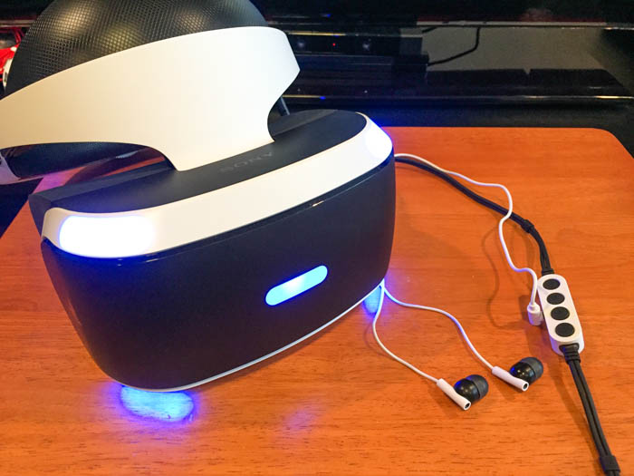 playstation vr earbuds and volume controller