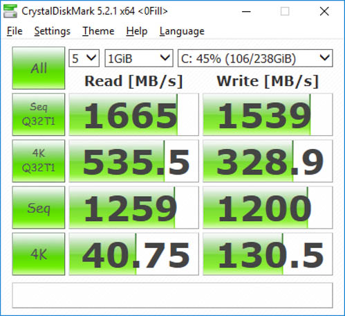 samsung sm961 256gb crystaldiskmark 0fill windows 10 nvme driver