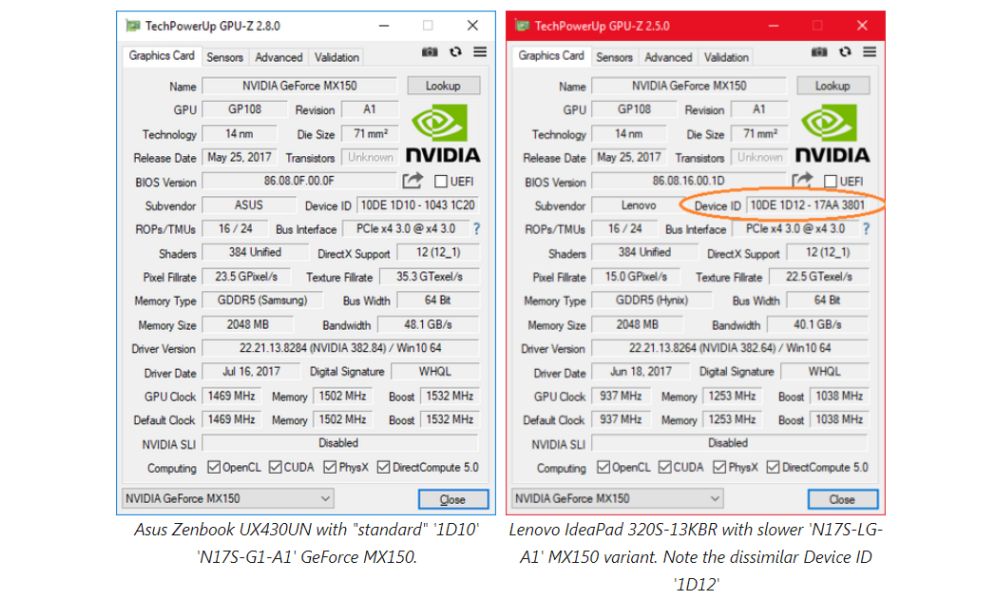 nvidia mx150gpus 1