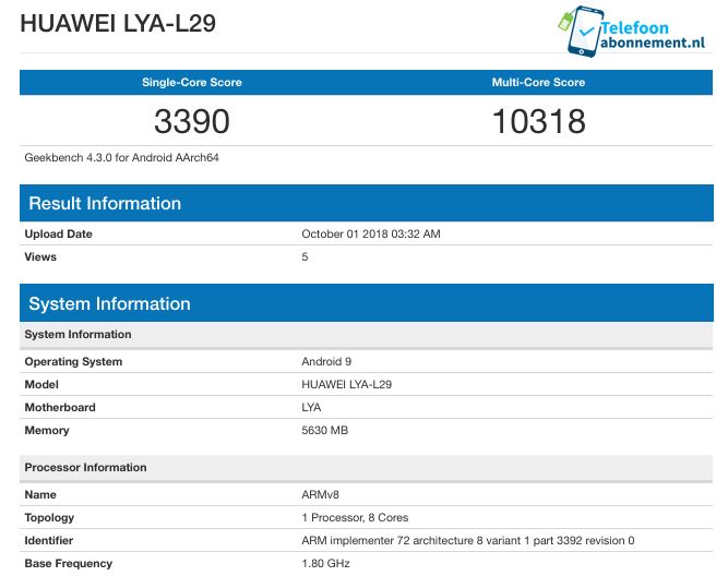 mate20 geekbench