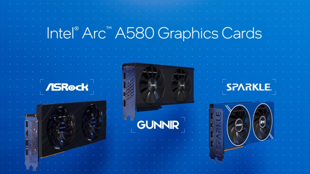 Intel Arc A580 Graphics Cards ASRock Gunnir Sparkle