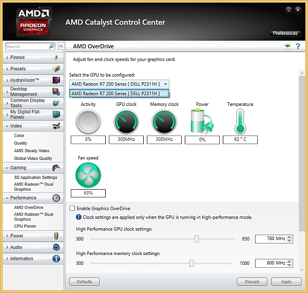 dual graphics R7 240 overdrive configuration