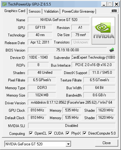 gainward silentfx gpuz