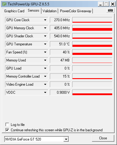 gainward silentfx gpuz max temp idle