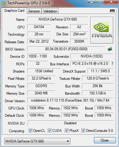 gpuz gainward gtx 680