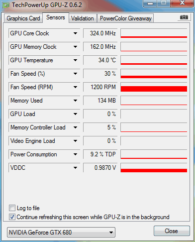 temp idle