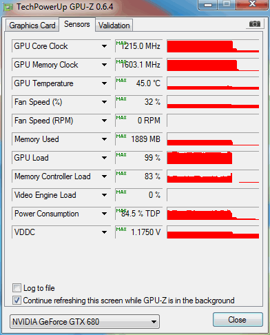 gpuz card1 load