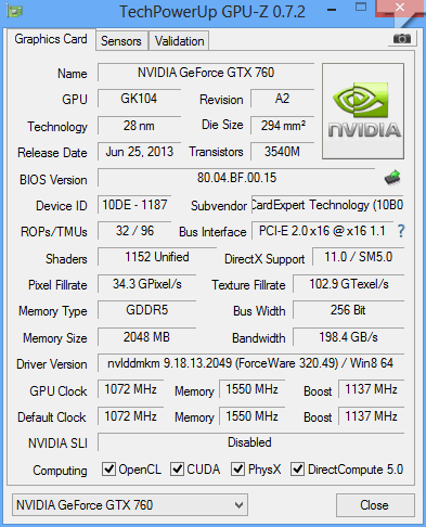 gtx 760 phantom gpuz