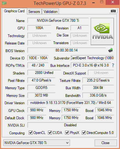 780 ti gainward gpuz