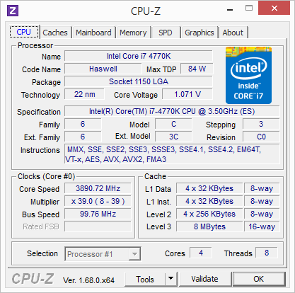 Gigabyte Z97 cpuz cpu