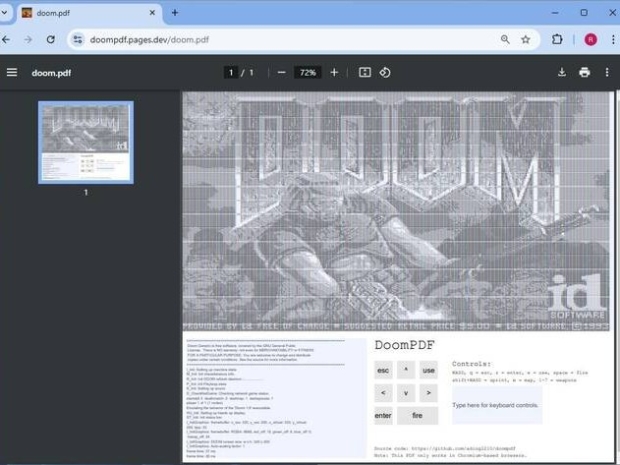 Doom runs in a PDF