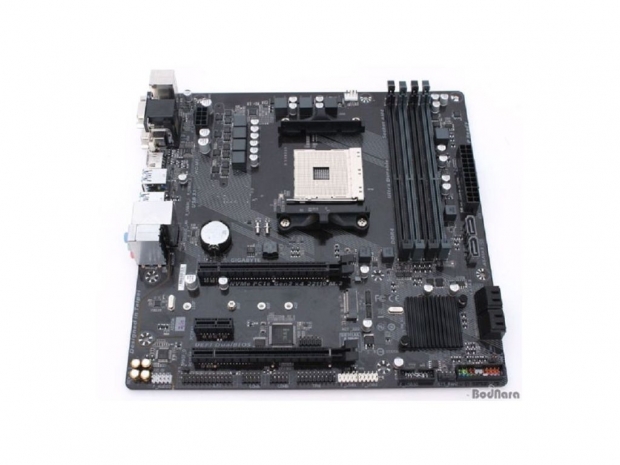 Gigabyte AM4 B350 chipset motherboard pictured